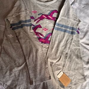 Tea Collection Long Sleeve Tees in Gray and Pink